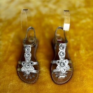 NEW Girls Silver Sandals